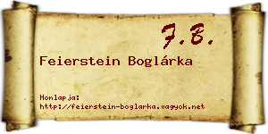 Feierstein Boglárka névjegykártya